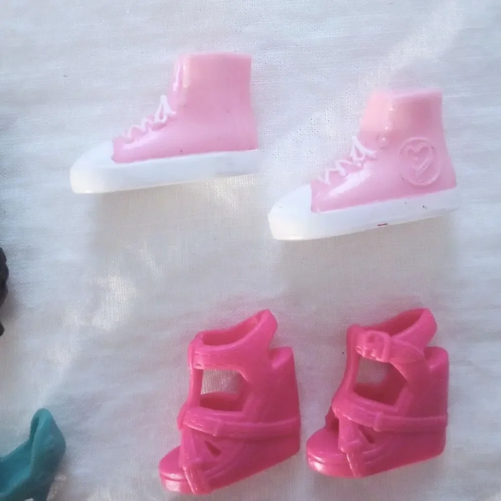 5 Pair Doll Shoes Boots Heels Flats Ballet